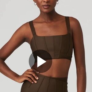 New ALO Corset Bra Top Brown
